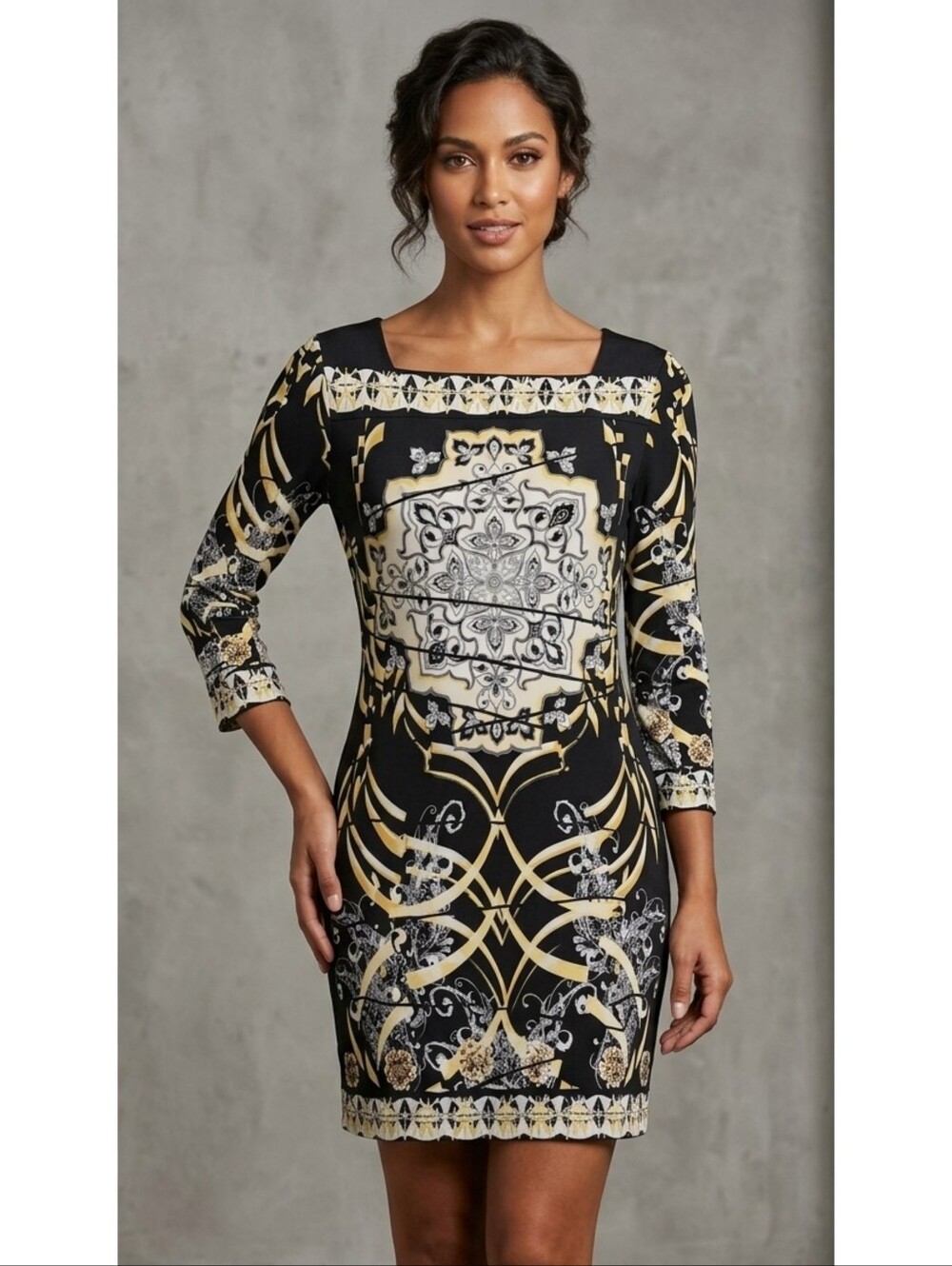 Style & Co square neck Sheath dress Black Size M